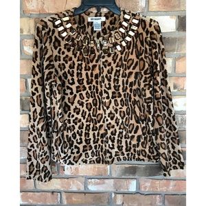 Ultra Sport Women’s Cheetah Print Zip Jacket     Size PS